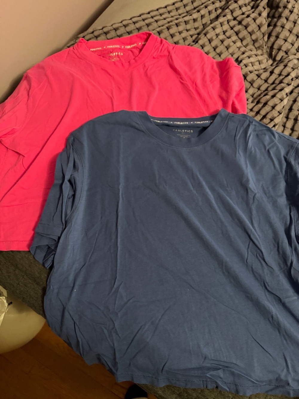 Fabletics Set of 2 Basic Crew Neck Crop Tops - Pink & Blue